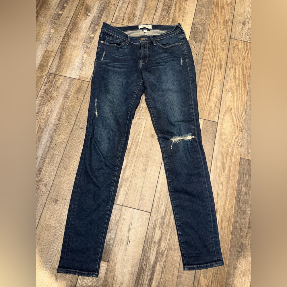 Dark Wash Distressed Women’s Jeans Frame Size 27